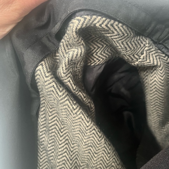 Vintage Black long trench coat with gold buttons size large - Picture 11 of 13